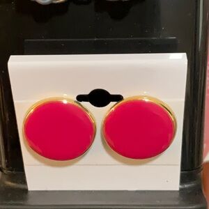 Gold and Pink Round Earrings